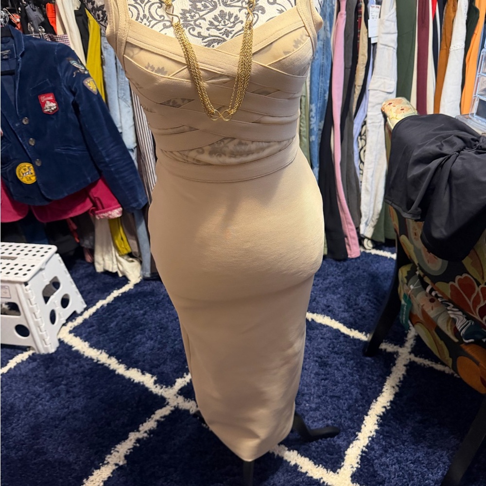 Fashion Nova Beige Midi Dress